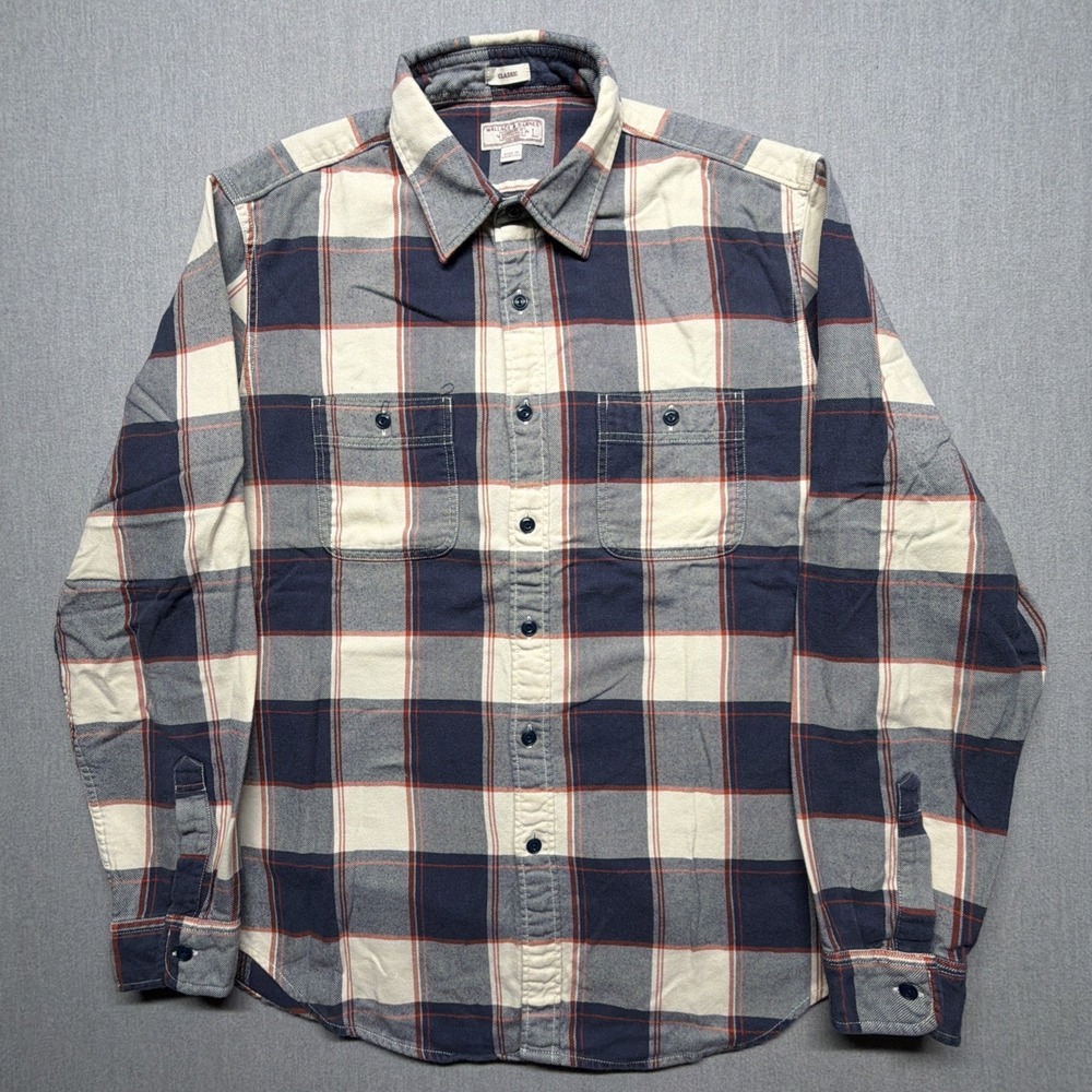 Wallace & Barnes J Crew Work Flannel Shirt Multi Plaid Long Sleeve